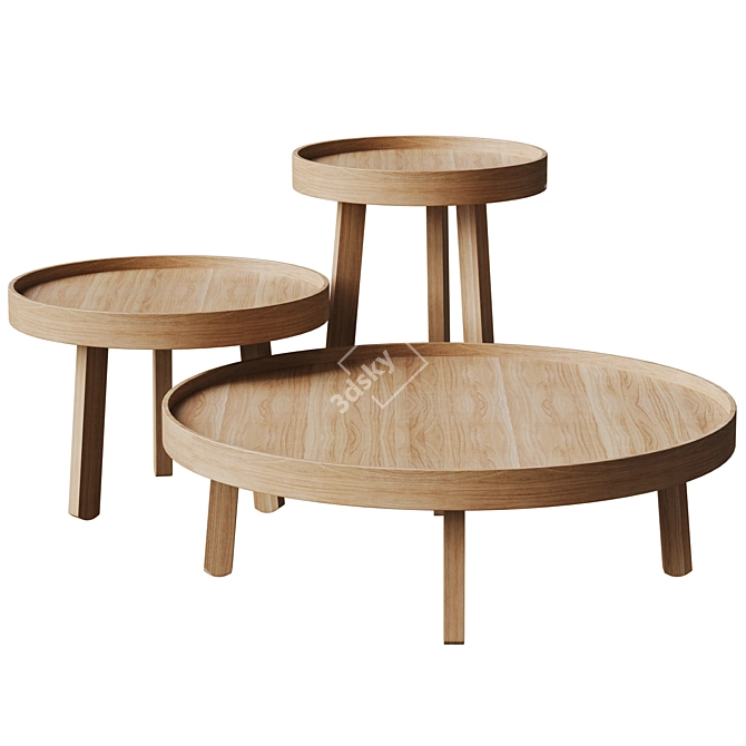Modern Hamm Tray Table 3D model image 5