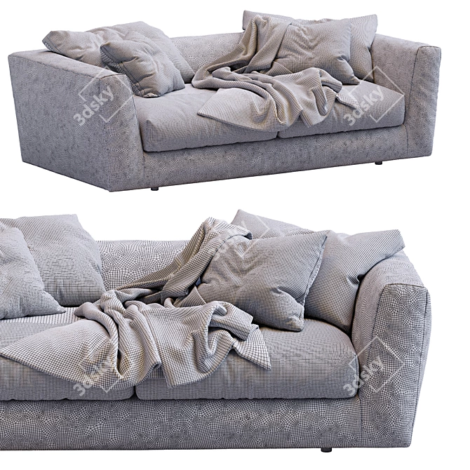 Luxury Ferlea Leather Sofa H01 3D model image 6