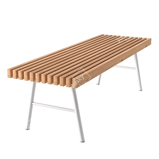 Modern Ash Transit Bench 3D model image 3