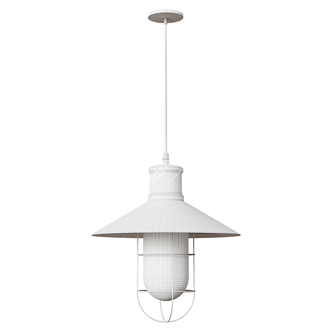 Antique Loft Style Pendant Light 3D model image 2