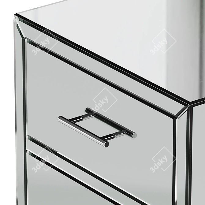 Alouette Mirrored Bedside Table 3D model image 2