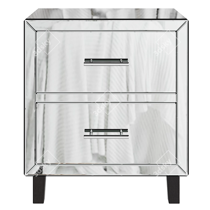 Alouette Mirrored Bedside Table 3D model image 3