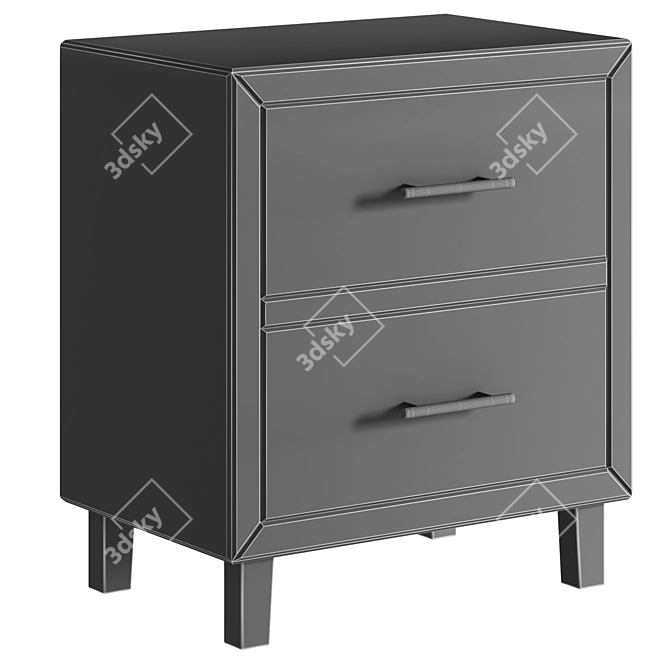 Alouette Mirrored Bedside Table 3D model image 4