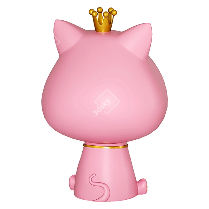 Crowned Cat Statue 3D Model 3D model image 3