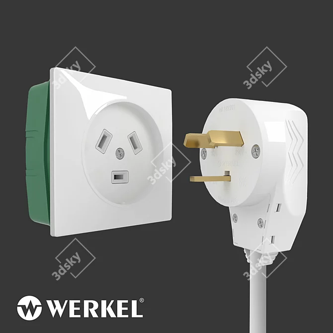 Werkel 32A 250V Power Outlet 3D model image 2