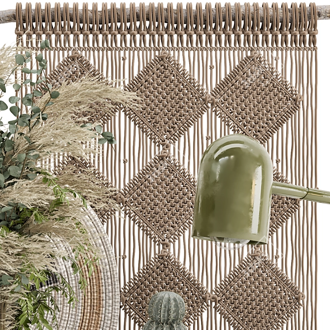 Pampas Dried Flower Arrangement Set 3D model image 5