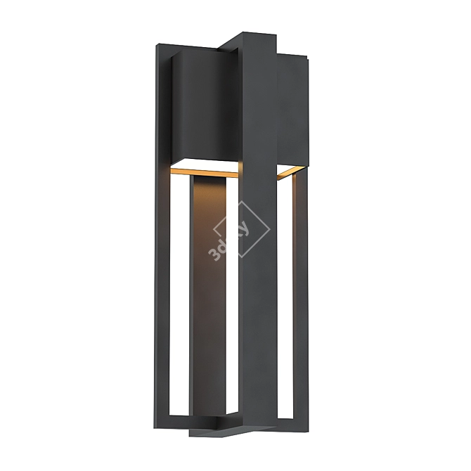 Rustic LED Outdoor Wall Sconce 3D model image 1