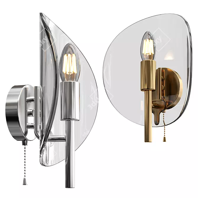 Brass Wall Light Fixture 3D model image 1
