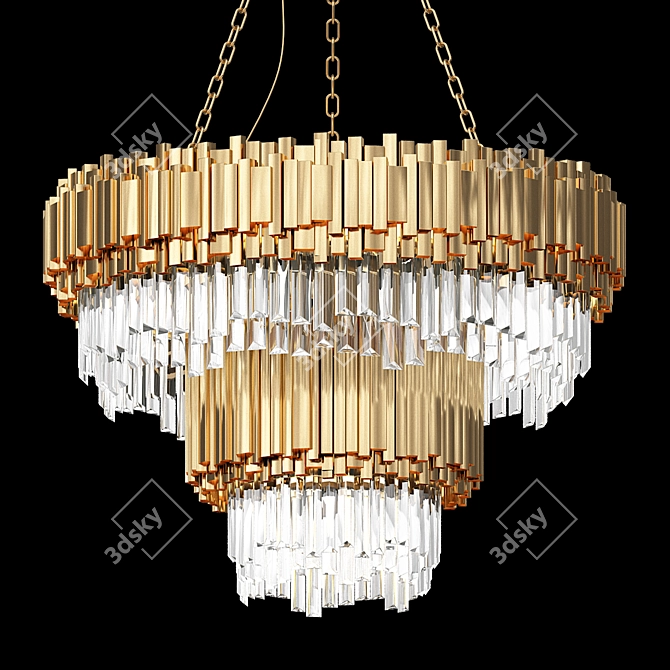 Luxury Crystal Chandelier Fixture 3D model image 2