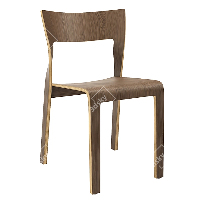 Sleek Polygon Chair Design 3D model image 1