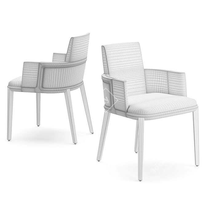 Elegant Henley Dining Chair 3D model image 2