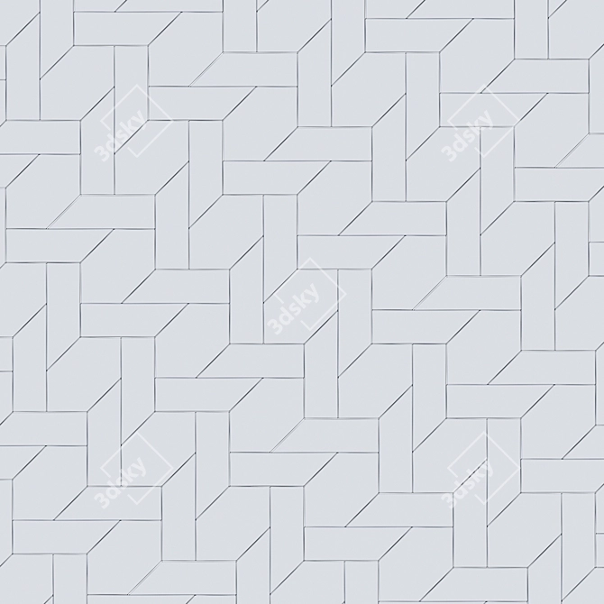 Artistic Herringbone Oak Parquet 3D model image 3
