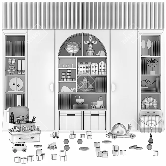Modern Toys Furniture 3D Model 3D model image 7
