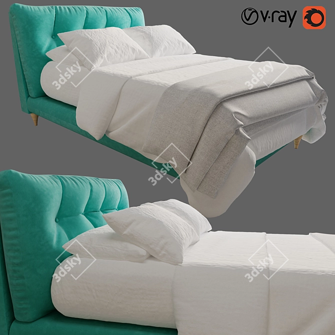 Stylish Chit Chat Bed by Loaf 3D model image 1