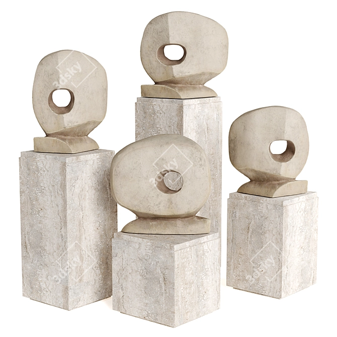 Geometric Abstract Torus Sculpture 3D model image 2