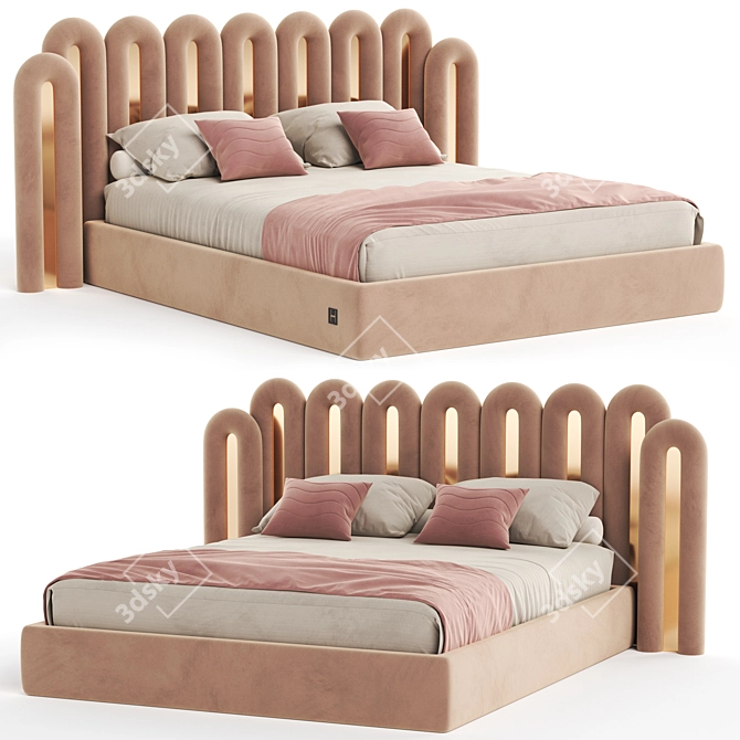 Elegant 2017 Demiz Bed 3D model image 1