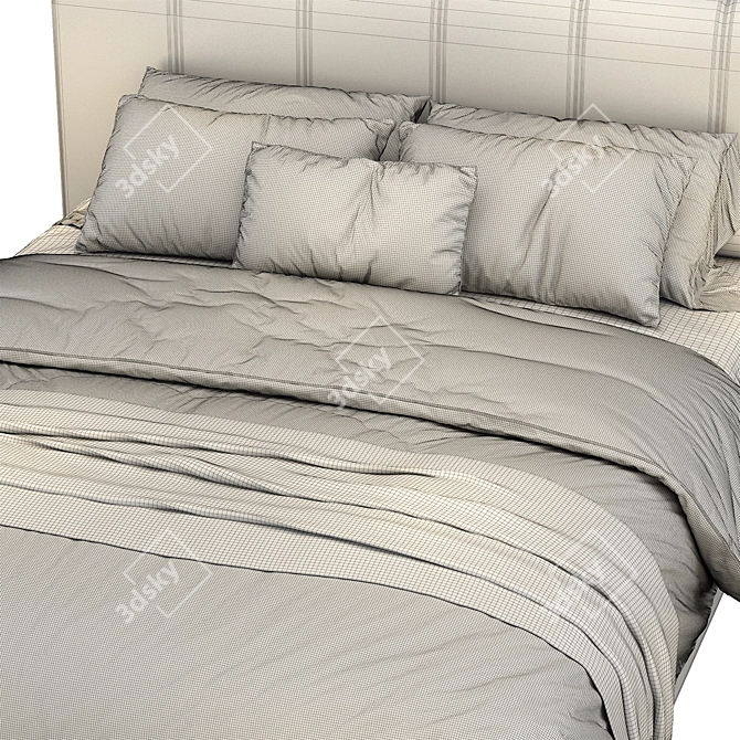 Minimalist Bed Frame Set 3D model image 4