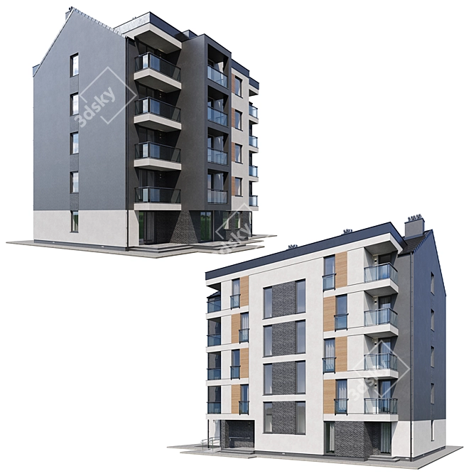 Multi-Apartment Residential Building 3D model image 1