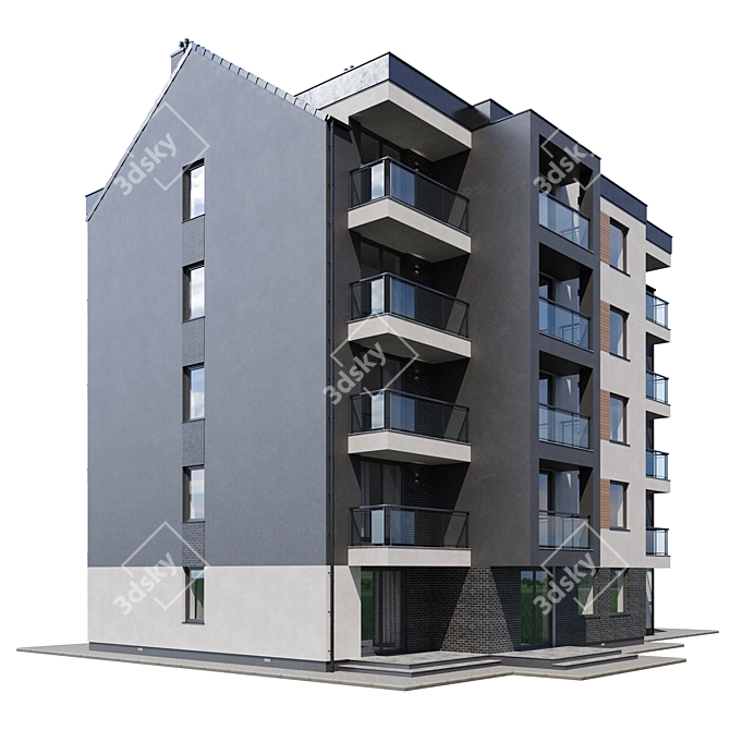 Multi-Apartment Residential Building 3D model image 11