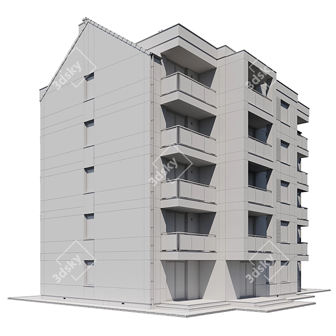 Multi-Apartment Residential Building 3D model image 12