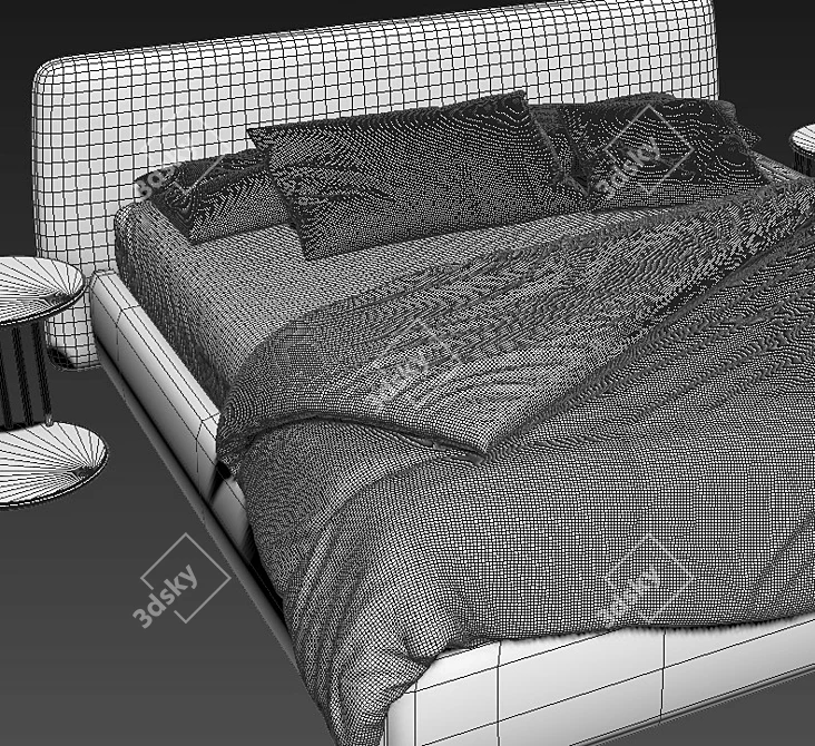Sleek Boca Slim Bed Download 3D model image 6