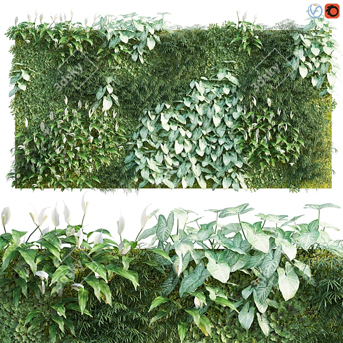 Modern Vertical Garden 3D Model 3D model image 1