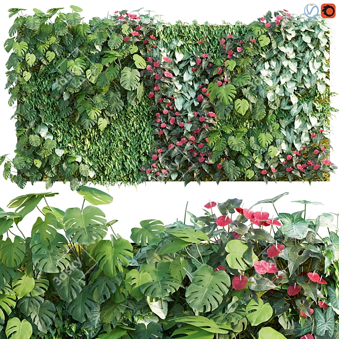 Botanical Wall Art Collection 3D model image 1