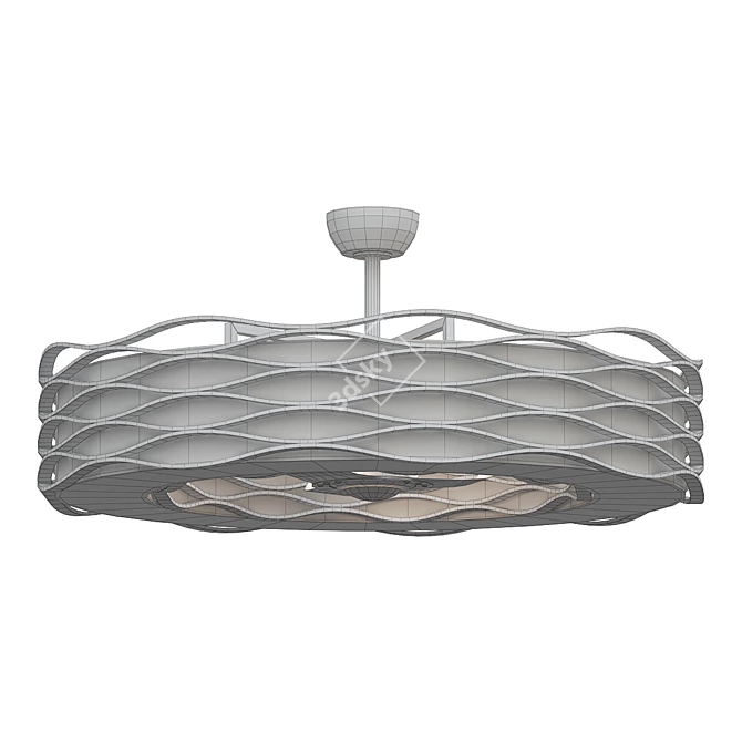 Elegant Gold LED Pendant Light 3D model image 2