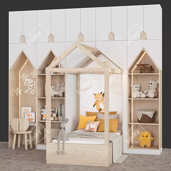 Whimsical Kids Furniture Set 3D model image 1