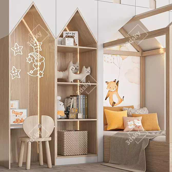 Whimsical Kids Furniture Set 3D model image 2