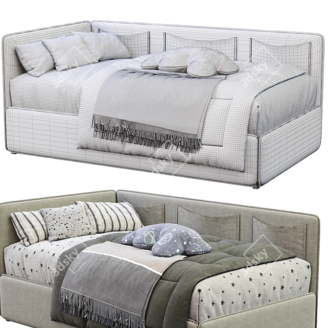 Modern Italian Titti Single Bed 3D model image 1