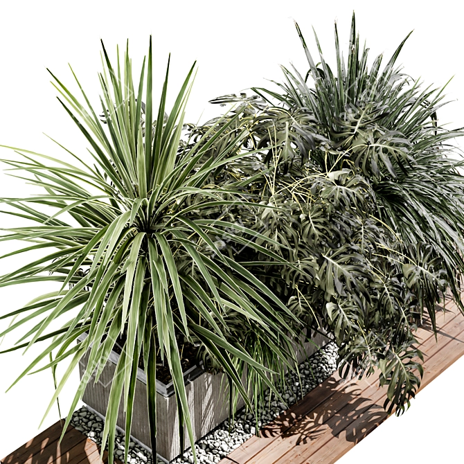 Premium Outdoor Plant Box Set 3D model image 4