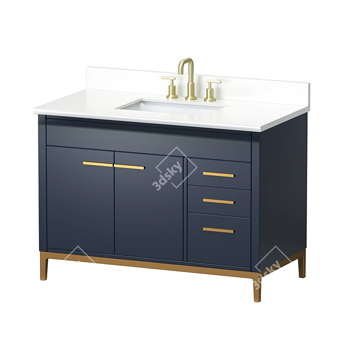 Beatrice Modern Bathroom Sink Vanity 3D model image 3