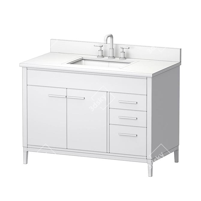 Beatrice Modern Bathroom Sink Vanity 3D model image 4