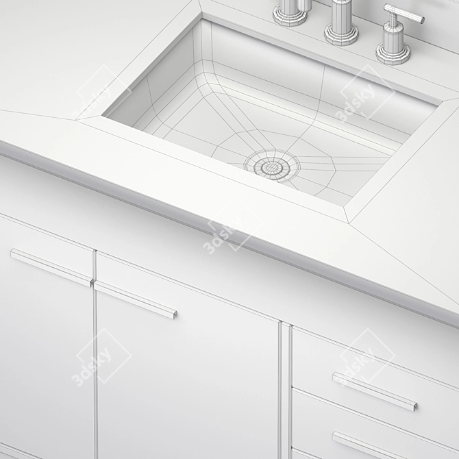 Beatrice Modern Bathroom Sink Vanity 3D model image 6