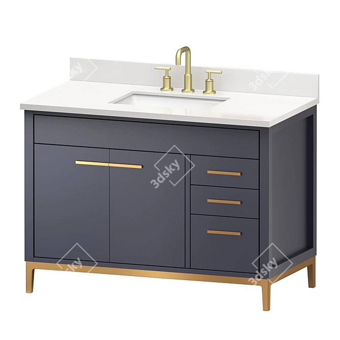 Beatrice Modern Bathroom Sink Vanity 3D model image 7