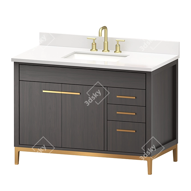 Beatrice Modern Bathroom Sink Vanity 3D model image 8