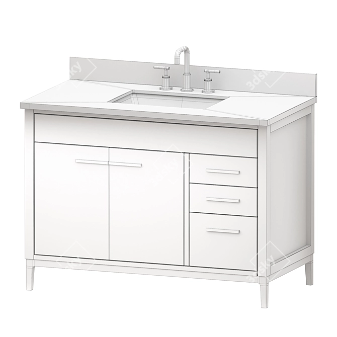 Beatrice Modern Bathroom Sink Vanity 3D model image 12