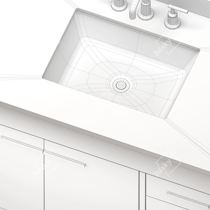 Beatrice Modern Bathroom Sink Vanity 3D model image 13