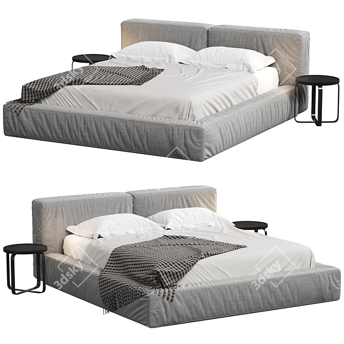 Modern Vray Render Bed Model 3D model image 1