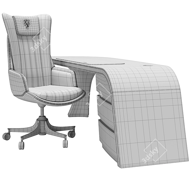 Luxury Starlight Desk Chair Set 3D model image 7