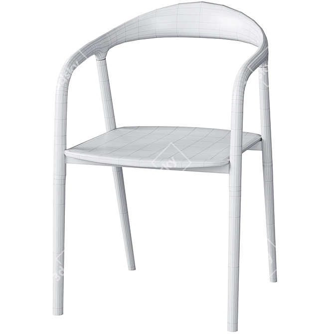 Lugano Chair in Natural Oak 3D model image 6