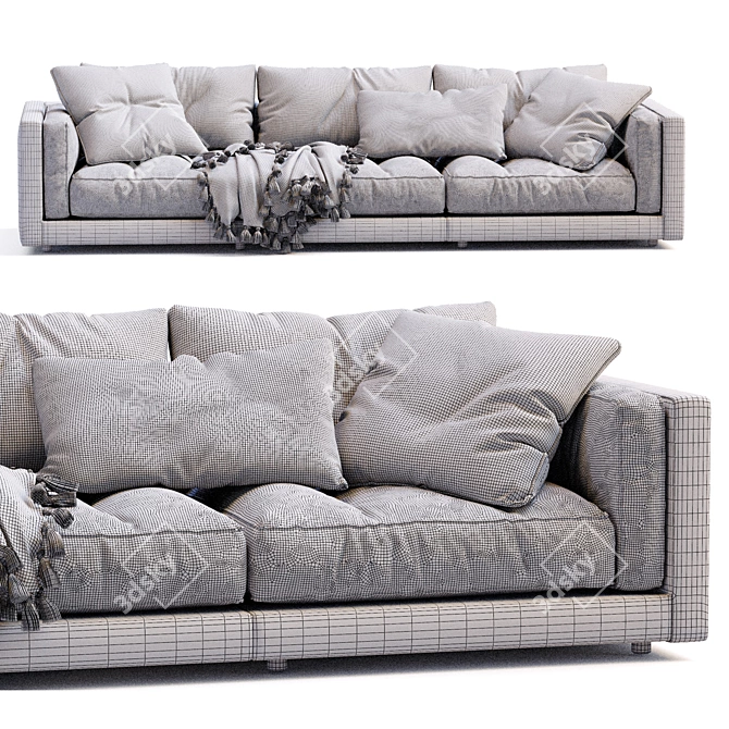 Luxury Leather Sofa Modern Design 3D model image 4