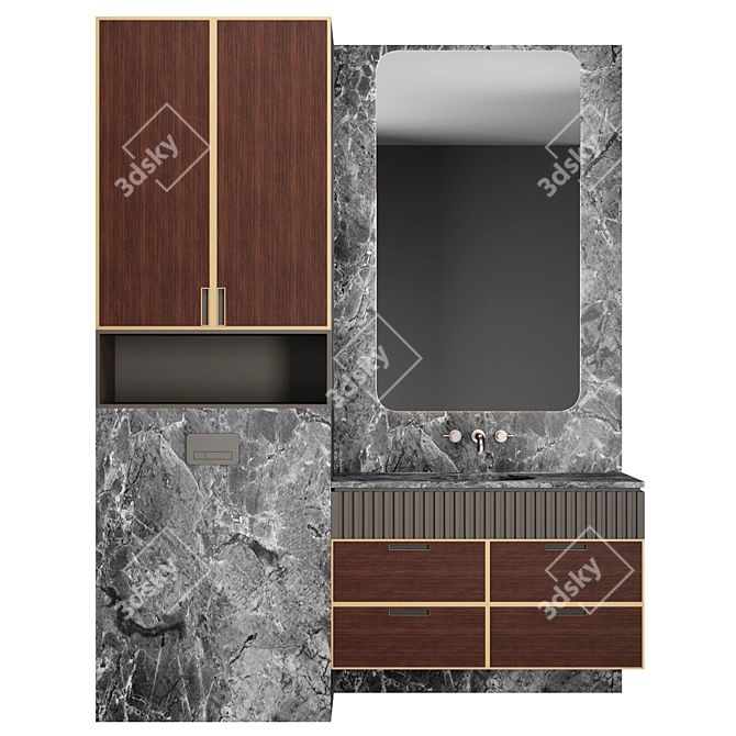 Modern Bathroom Vanity Set 3D model image 1