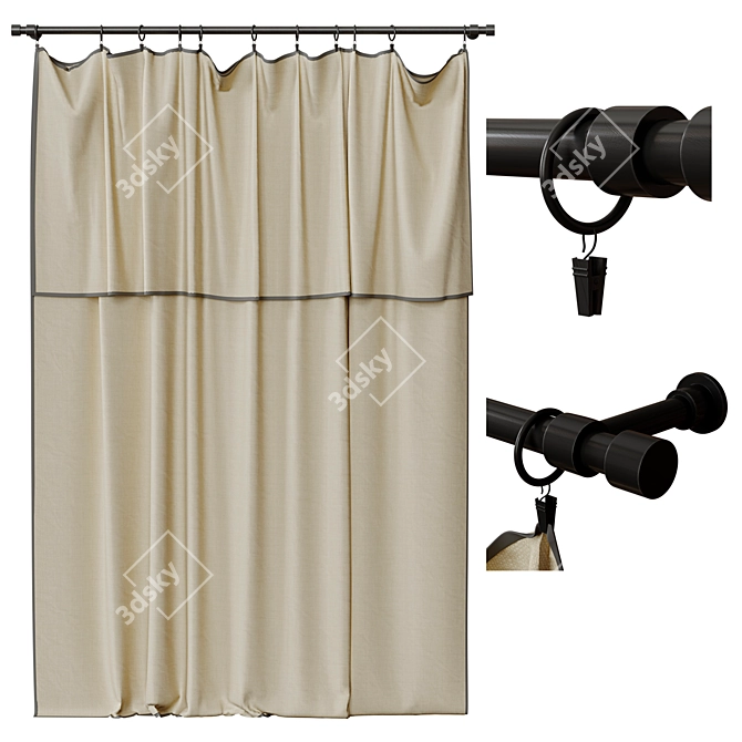 Clip Curtains: 180 x 24 x 260cm 3D model image 1