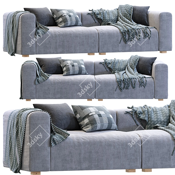 Minimalist Hay Mags Sofa Set 3D model image 3