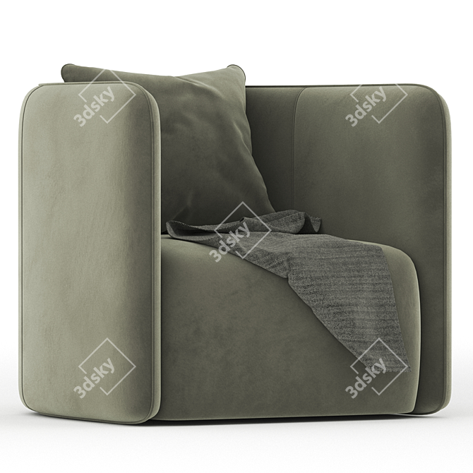 Contemporary Fauteuil Coso Armchair 3D model image 2
