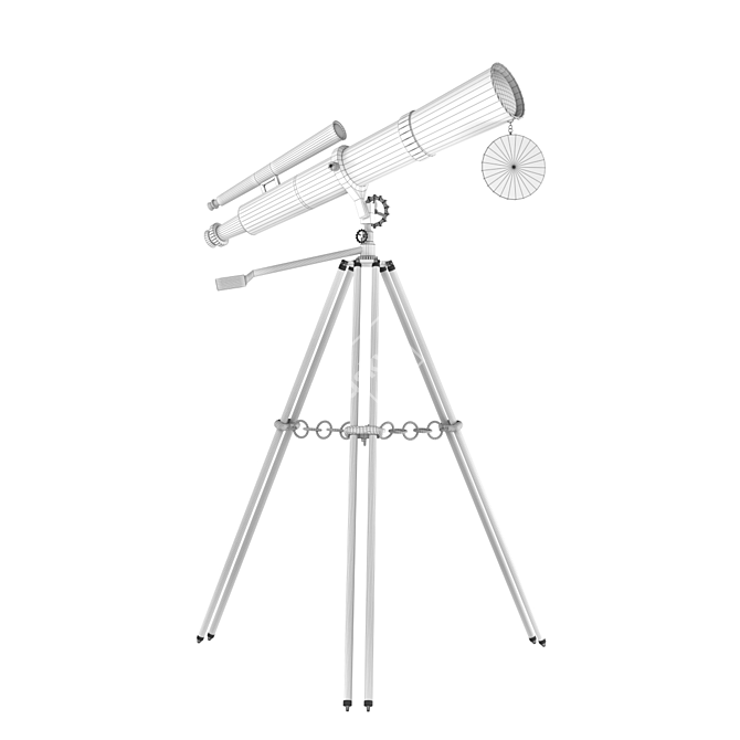 Antique Telescope Model 3D Assets 3D model image 5