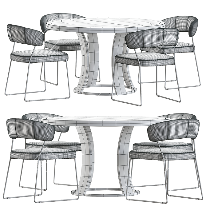 Contemporary Quadrota Dining Table 3D model image 3
