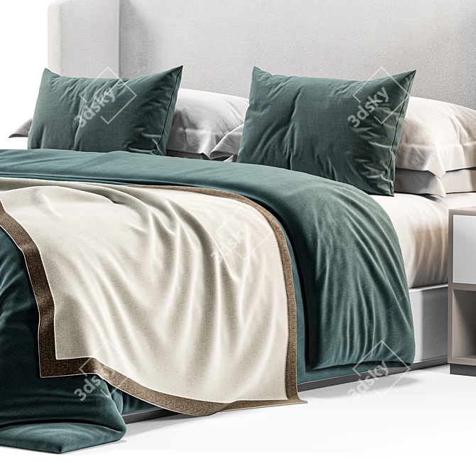 Modern Leather Shelter Bed Design 3D model image 2